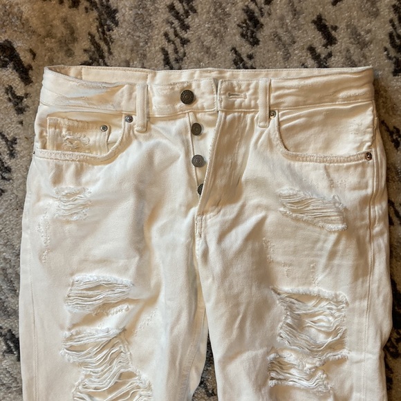 H&M white distressed denim pants sz 25/30 - Picture 3 of 9